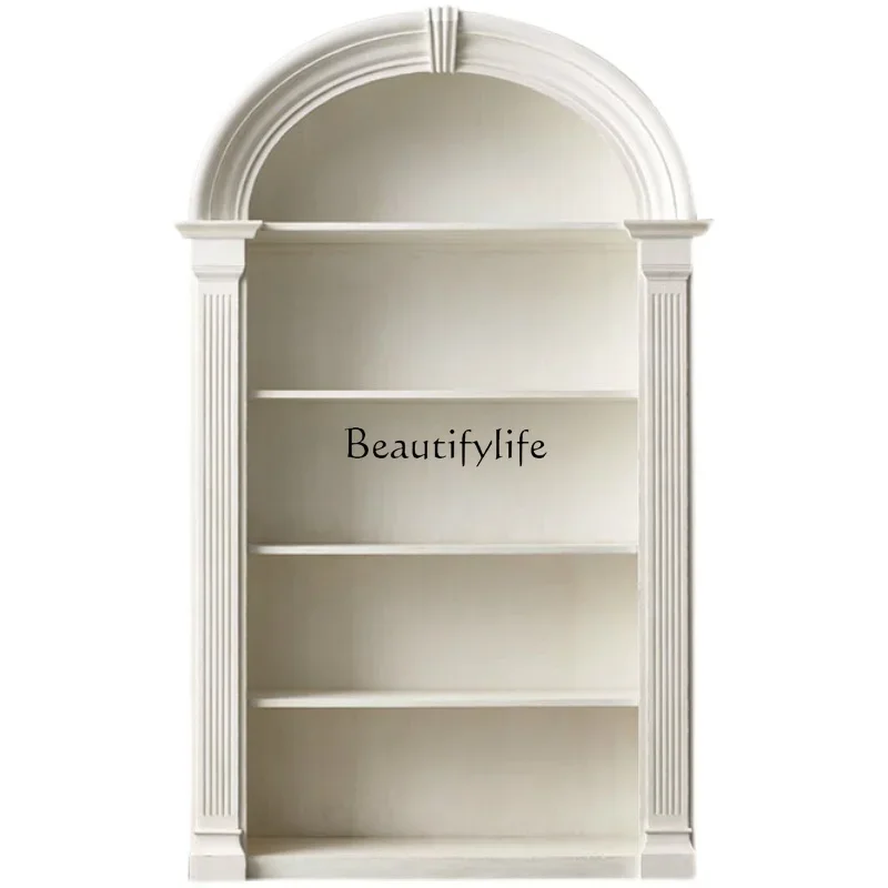 

yj5American rural log bookcase dining side wine light luxury decorative shelf double door cabinet