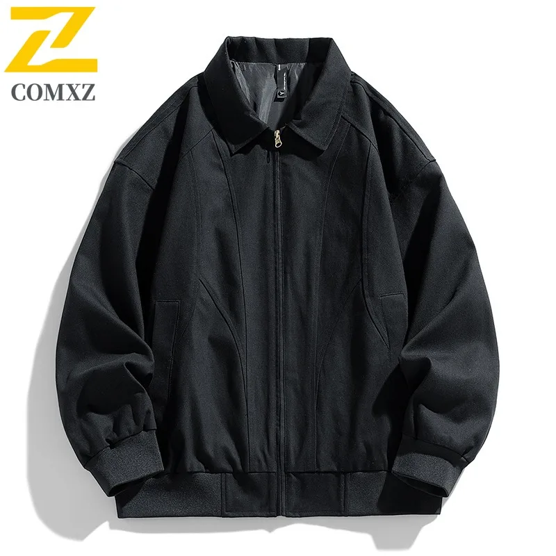 

COMXZ Мужская куртка 2025 Легкая удобная дорожная повседневная одежда Свободное походное пальто Стильные ветровки для прогулок на открытом воздухе