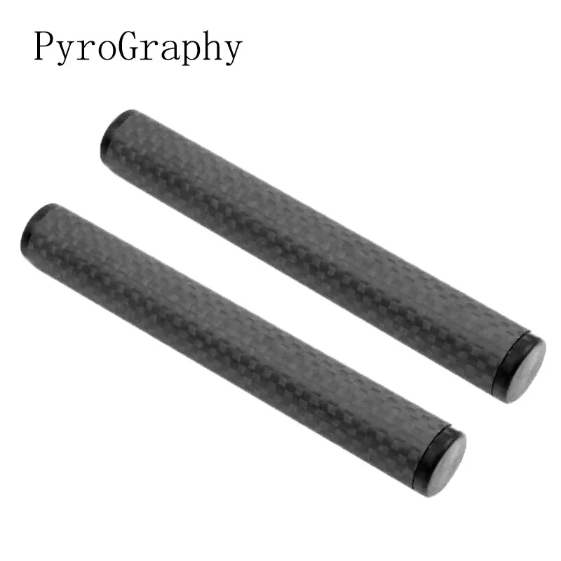 PyroGraphy 15mm Carbon Fiber Rod with Rubber Caps on Each End for 15mm DSLR Camera Cage Baseplate 10cm 15cm 25cm 30cm 40cm