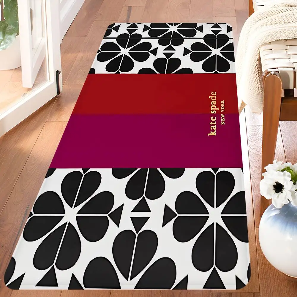 K-Kate-SpadeS Flower Floor Mat Rectangle Anti-slip Home Soft Badmat Front Door Indoor Outdoor Mat Welcome Doormat