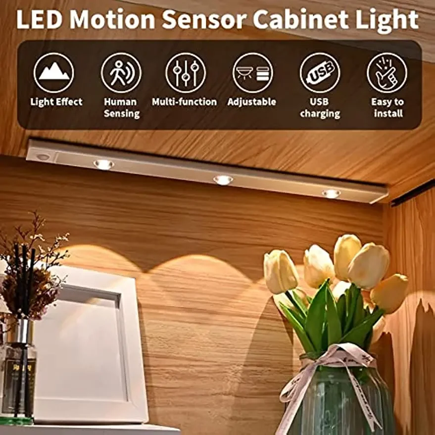 80CM Xiaomi Night Light With Motion Sensor USB Rechargeable LED Wall amp For Bedroom Bedside Table Kitchen Under Furniture