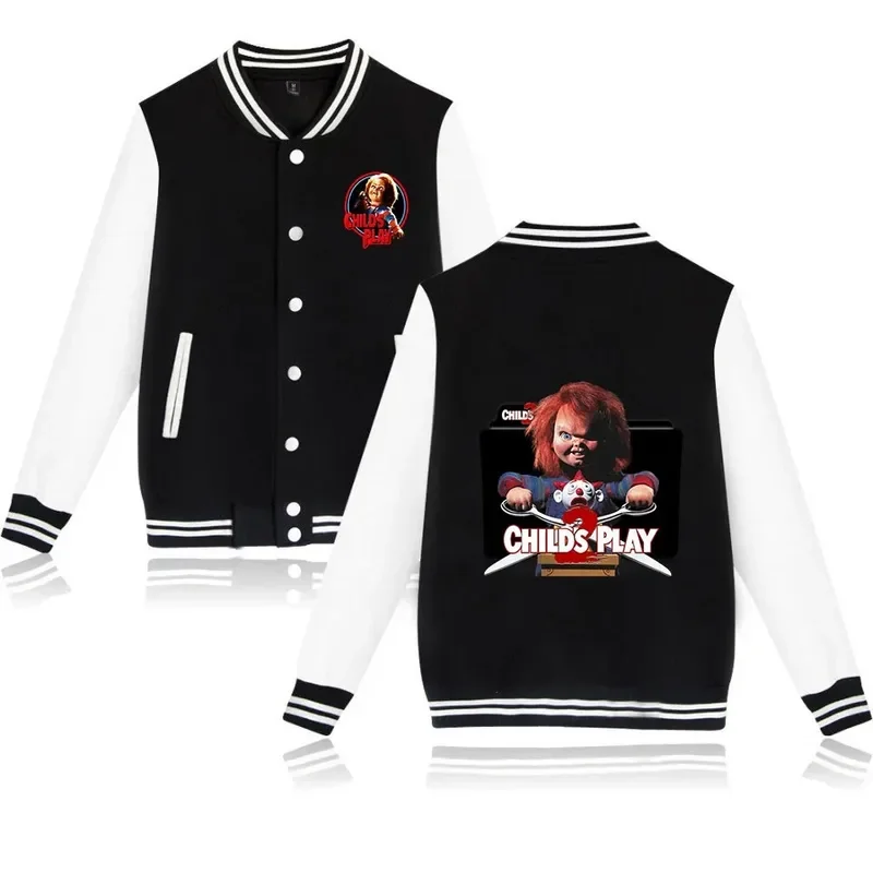 2024 Child's Play Chucky Varsity Baseball Bomber Jacket Men Women Hip Hop Harajuku Jackets Streetwear Boys Girls Loose Coats