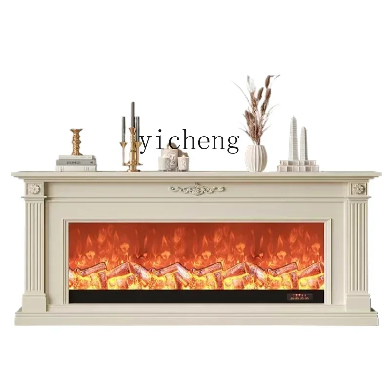 GZ French solid wood fireplace decorative cabinet American living room simulation European entrance fireplace cabinet