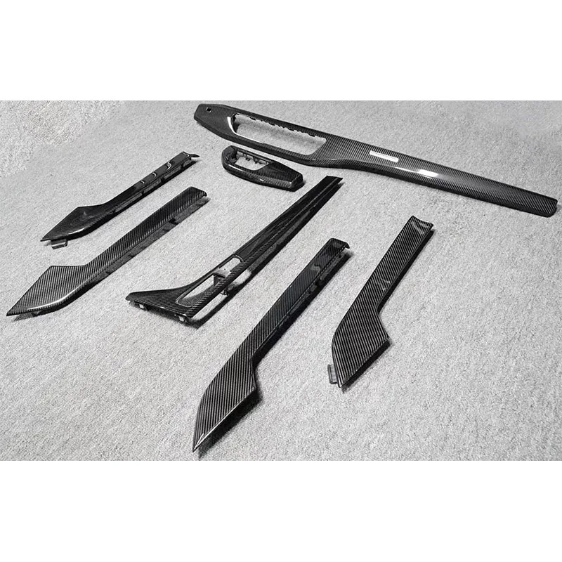 

2017-2024 B9 B9.5 A4 S4 A5 S5 Carbon Fiber Interior Accessories 7-Pcs Car Dashboard Door Panel Console Cover Trim Kit