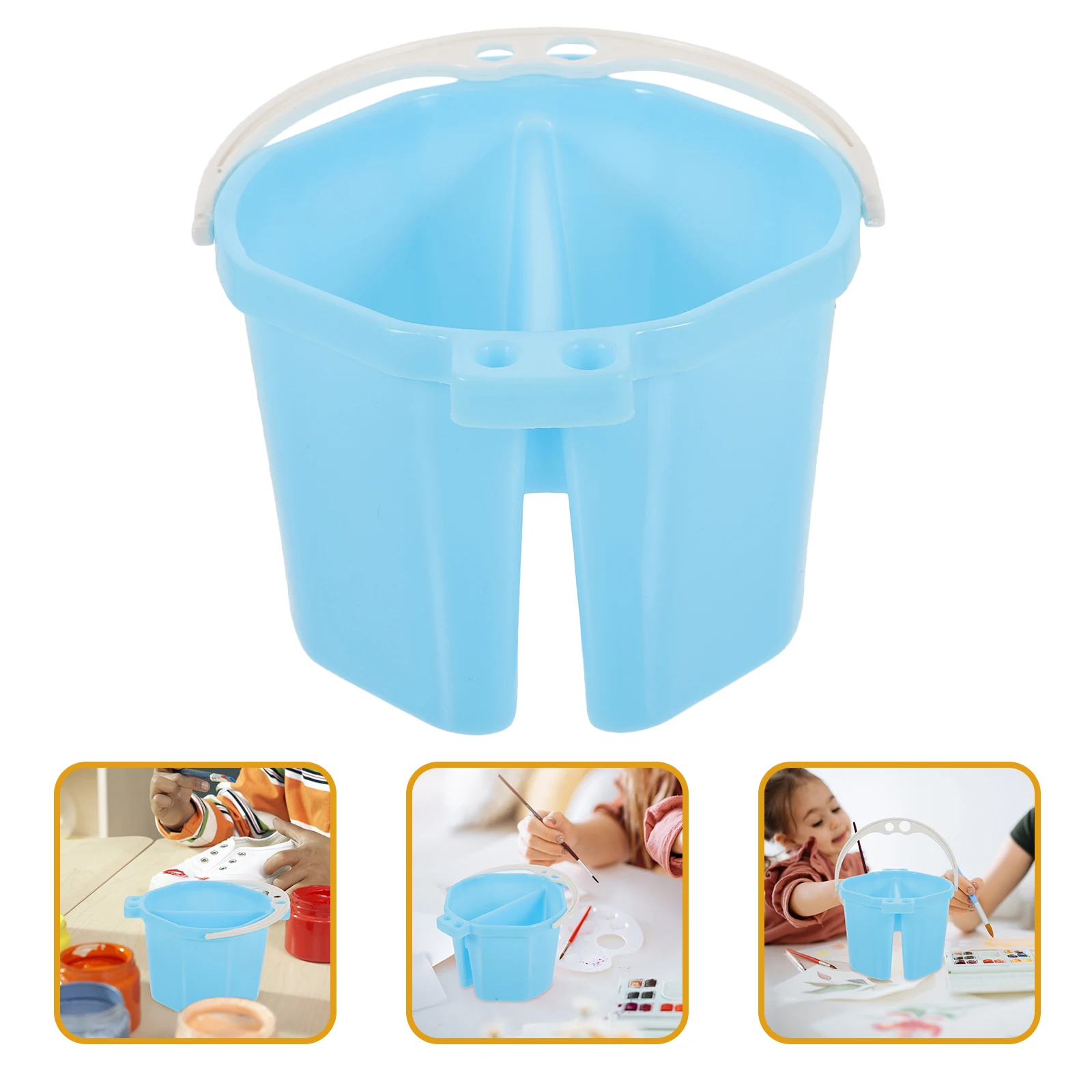 Paint Brush Washer Multifunctional Portable Watercolor Palette for Artists Kids Adults Reusable Handle Brush Cleaner Compact