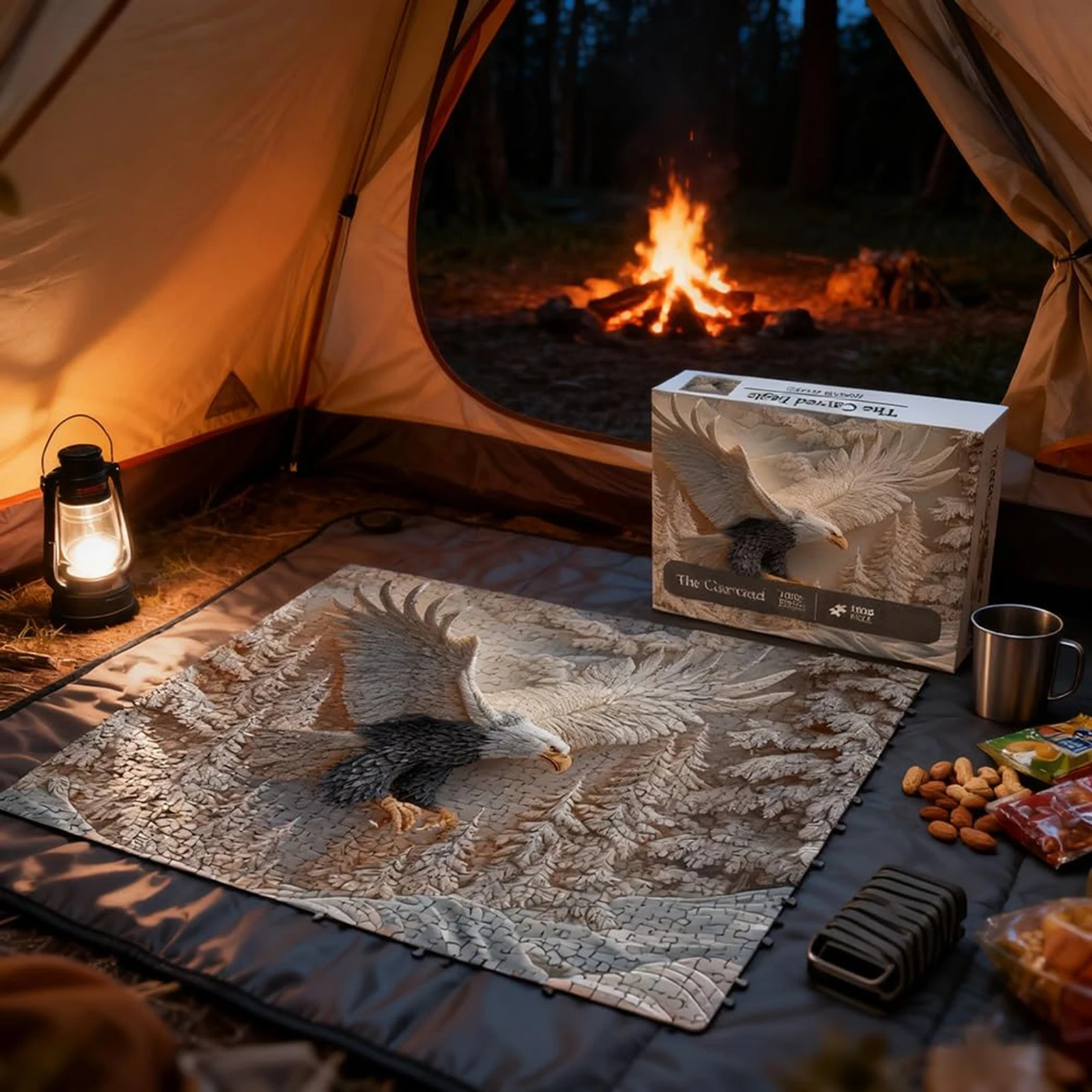 จิ๊กซอว์รูปนกอินทรีแกะสลัก 1,000 ชิ้น งานศิลปะภาพนกอินทรี จิ๊กซอว์เกมภาพนกอินทรี ศิลปะสัตว์ จิ๊กซอว์สำหรับผู้ใหญ่