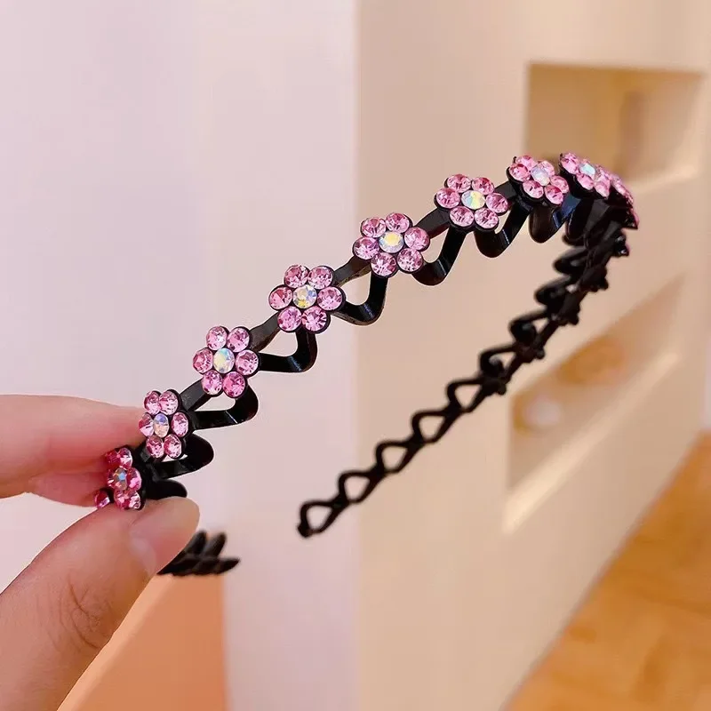 Fascia per capelli con strass a forma di fiore per uscire con fascia per tutti gli abbinamenti Accessori per capelli con fascia per ragazze alla moda