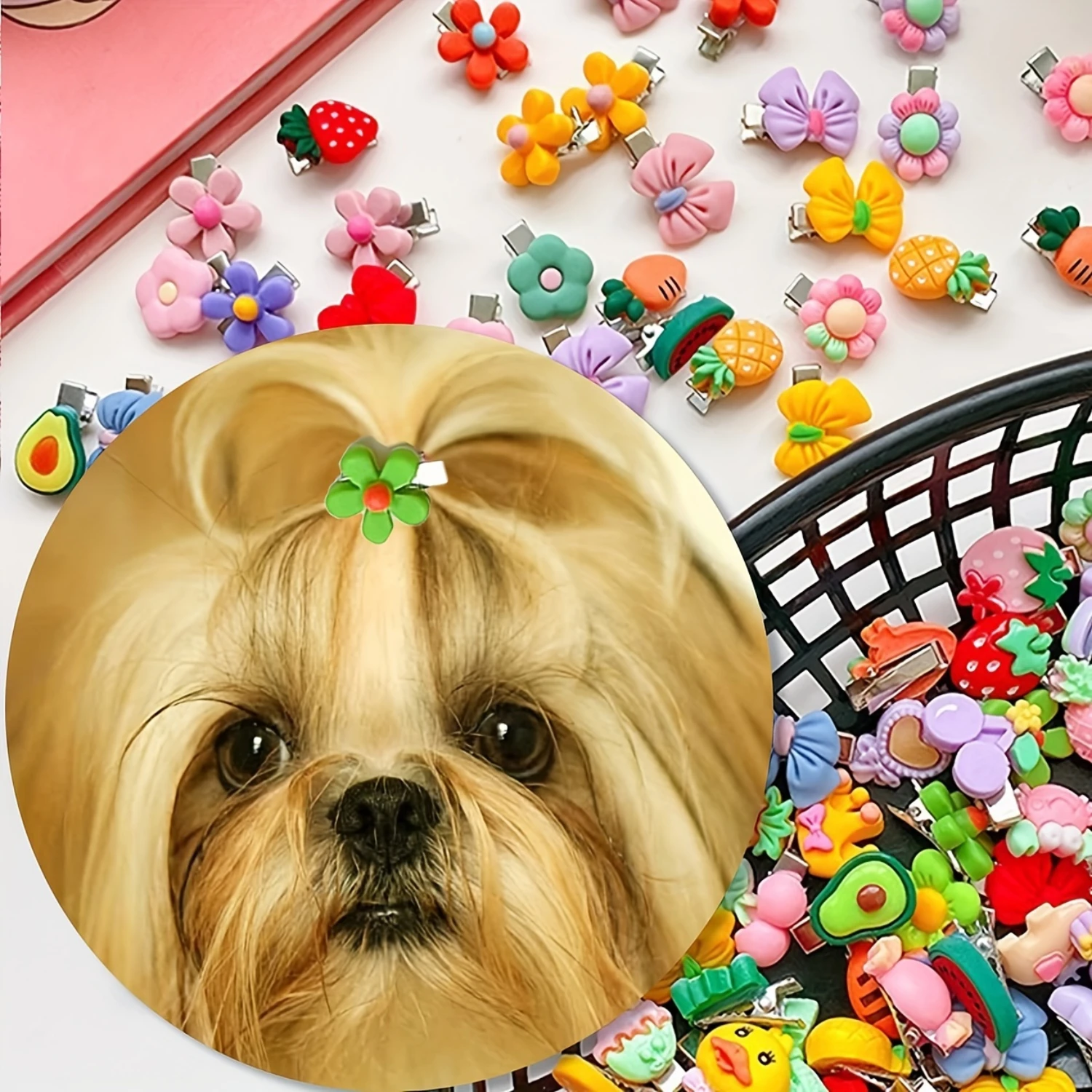 

10pcs Pet Hair Accessories, Cat And Dog Hair Clips, Pet Headdress, Dog Hair Decorations, All Kinds Of Dog Hair Clips