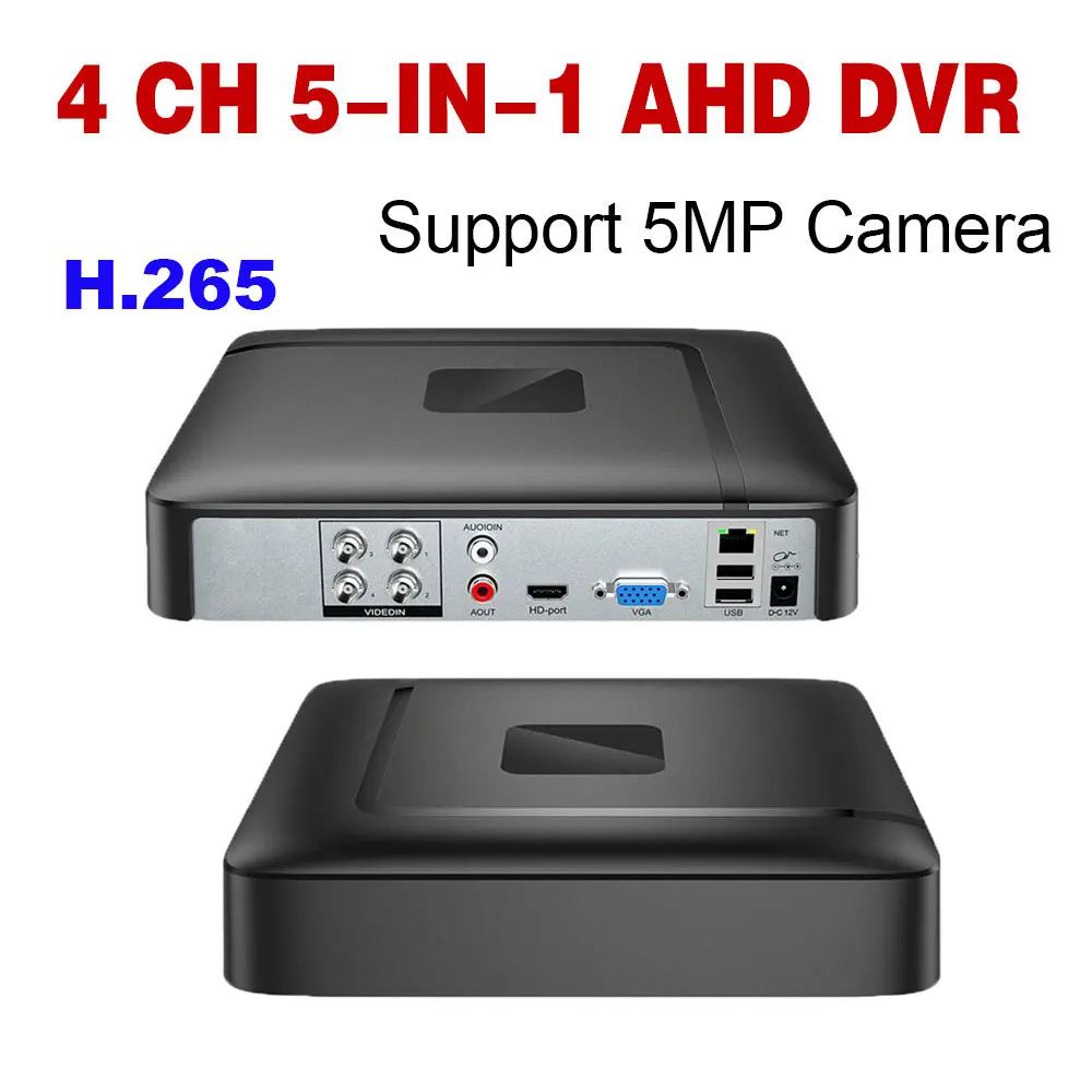 4CH 5MP H.265 Mini DVR TVI CVI AHD Digital Video Recorder HD AHD 5 in 1 DVR NVR CCTV System Support 5MP/2MP AHD / IPC Camera