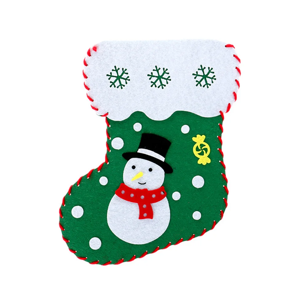 

3Pcs Christmas Stocking DIY Kit Creative Non-Woven Fabric Materials for Kids Hands-on Activity Festive Hanging Decoration Set