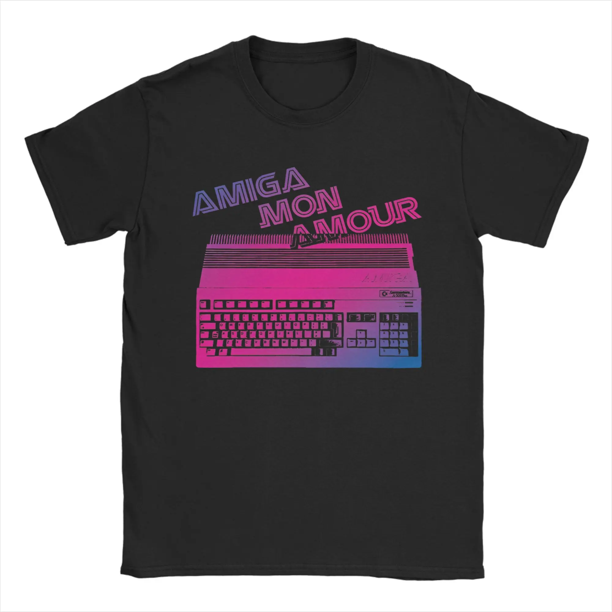 

Amiga Mon Amour 80s T Shirt for Men Women 100% Cotton Novelty T-Shirts O Neck Tee Shirt Short Sleeve Clothing Summer