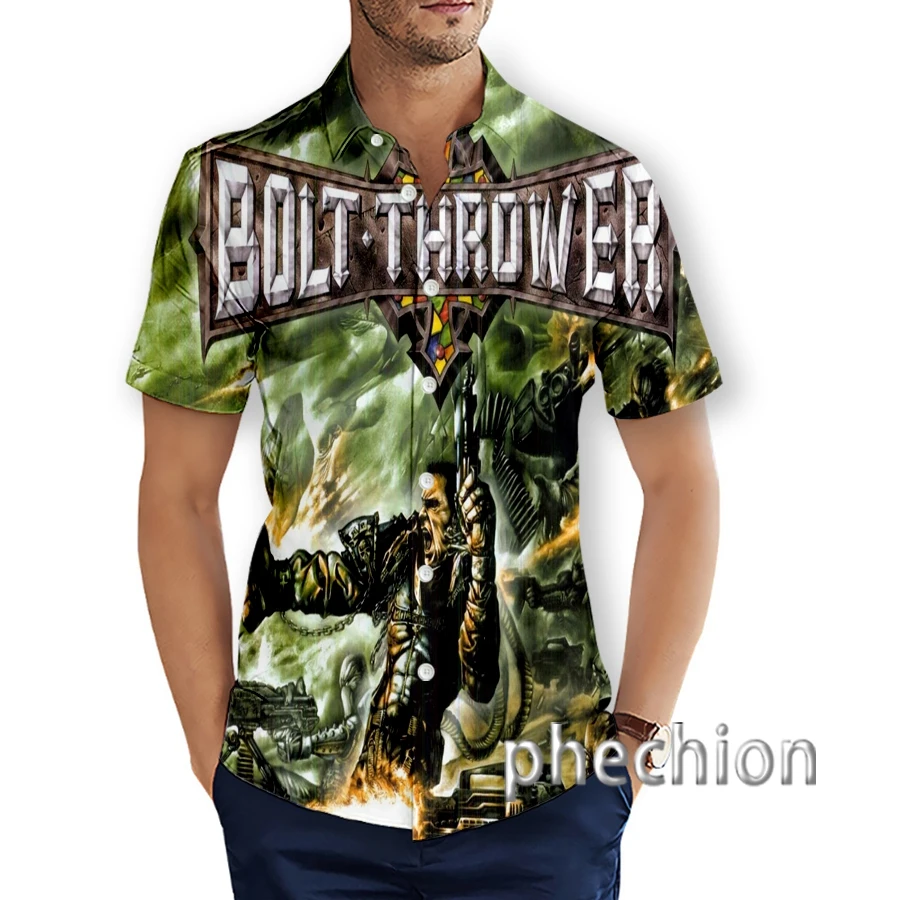 

Phechion New Fashion Men's Bolt Thrower Art Funny 3D Print Hwaiian Short Sleeve Beach Shirts T22