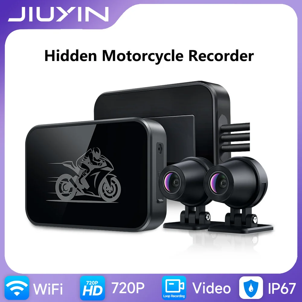 

Экшн-камера для мотоцикла, рекордер спереди и сзади, водонепроницаемый двойной полный мотоциклетный видеорегистратор, видеорегистратор, ночное видение, Wi-Fi, Smart Connect