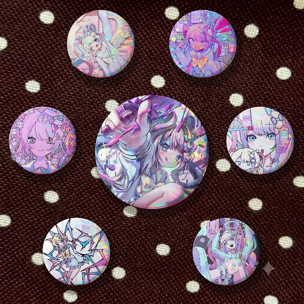 N-Needy Streamer Overload 58mm Icon Badge Handmade Tinplate Brooch for Backpack Clothes Chest Ornament Gifts