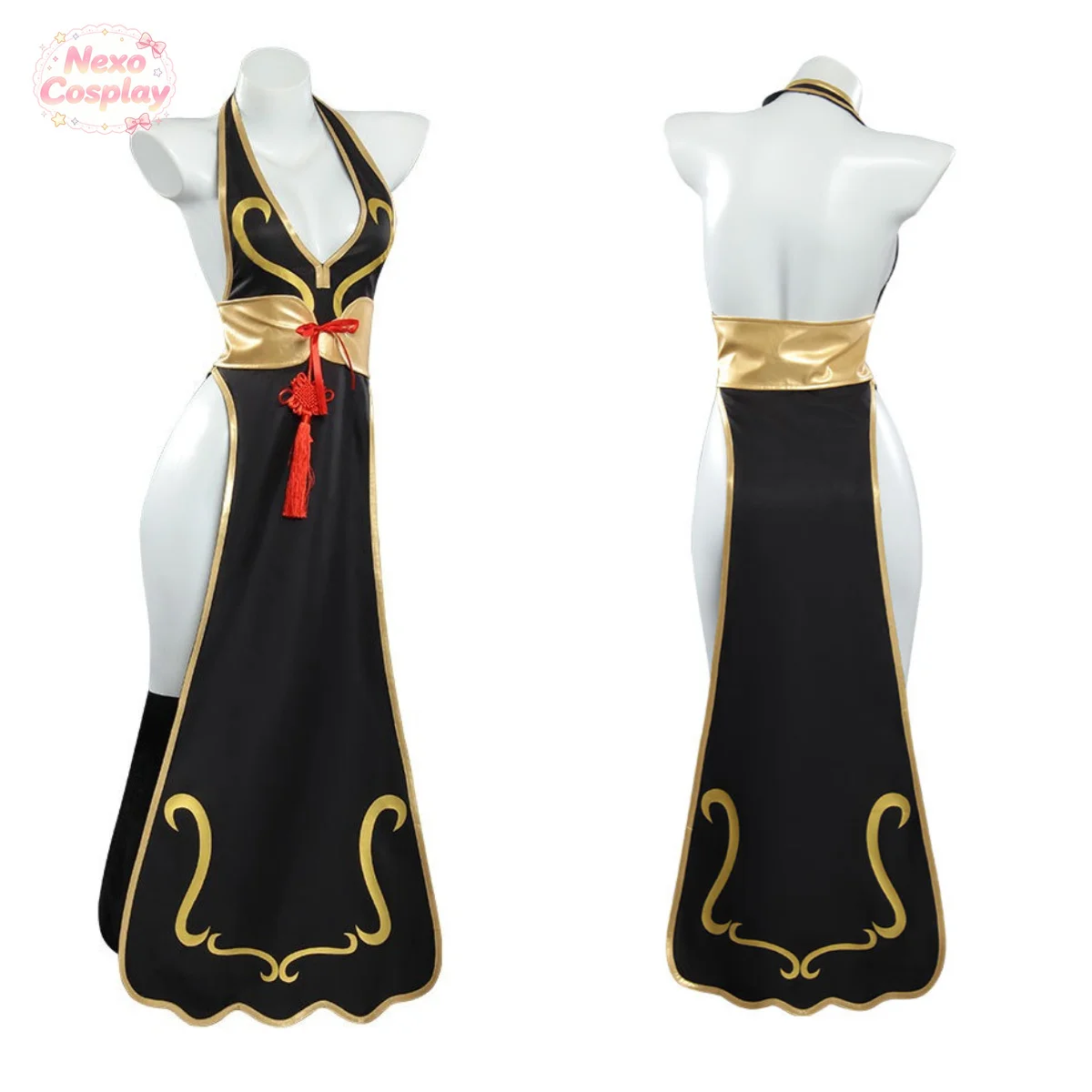 Costume de cosplay Chun-Li de Street Fighter, tenue de combat, qipao noir, vêtements pour femmes, NexoCosplay