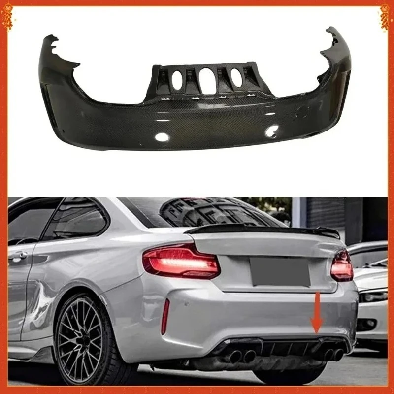 For BMW F87 M2 M2C Dry Carbon Fiber 14-21 Exterior Rear Bumper Trailer Cover Spoiler Diffuser Modification Body Kit Accessories