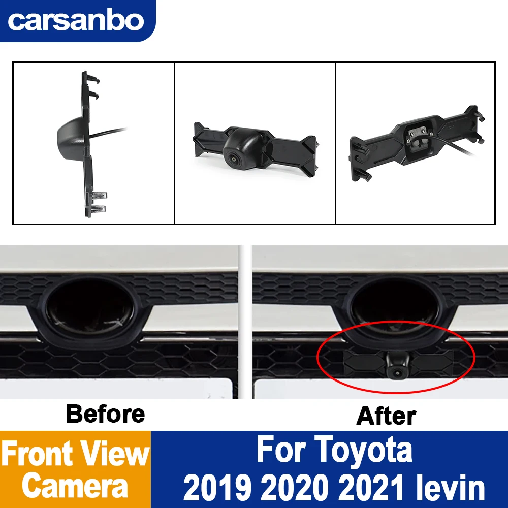 Carsanbo Car Front View Camera For Toyota 2019 2020 2021 Levin HD Wide Angle 150 Fisheye Night Vision Camera