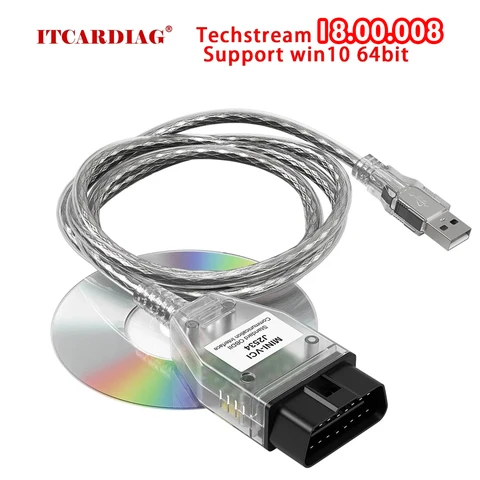V18.00.008 MINI VCI для TOYOTA TIS Techstream Mini vci FTDI FT232RL чип J2534 OBD2 автомобильный диагностический кабель до 2023 лет