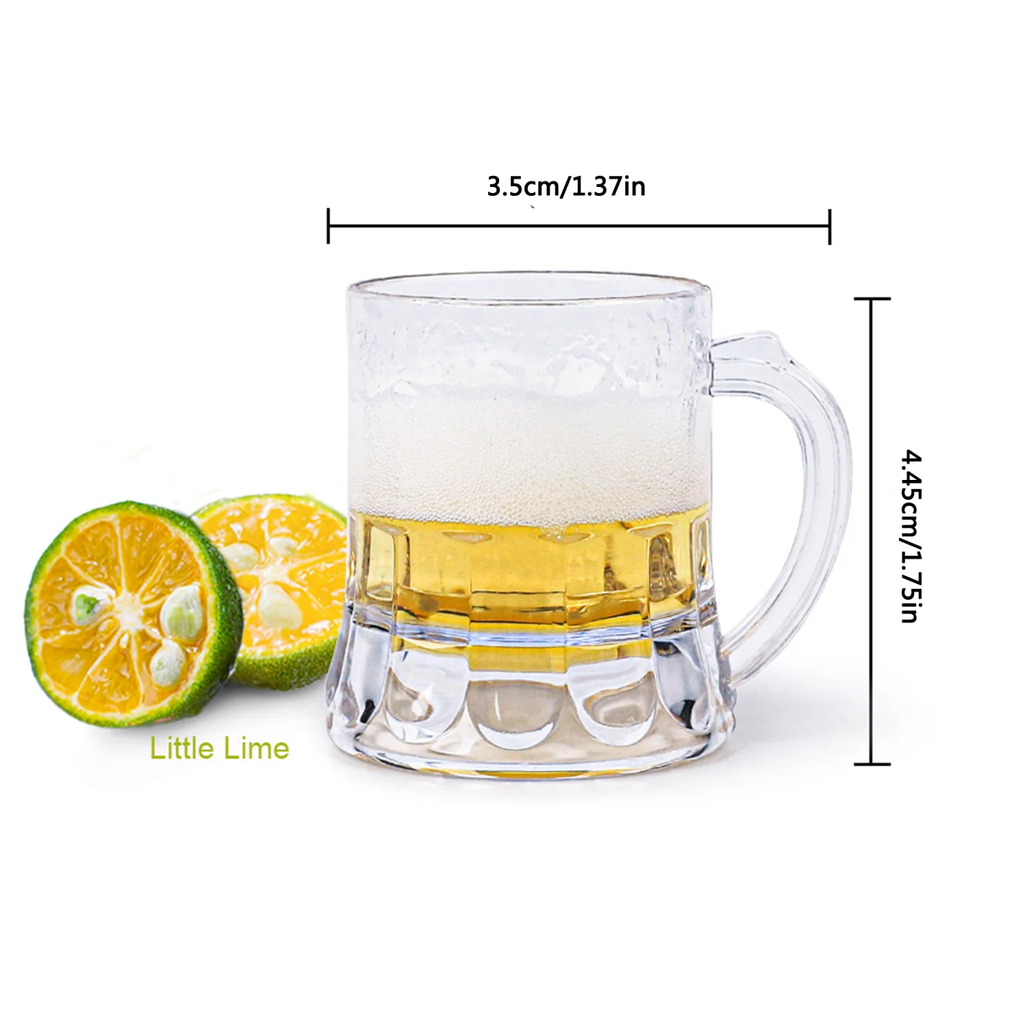 12pcs Mini Beer Mugs Bulk Shot Glasses Small Clear Stein Handles Tasting Whiskey Cups for Drinking Beer Festival Birthday Party