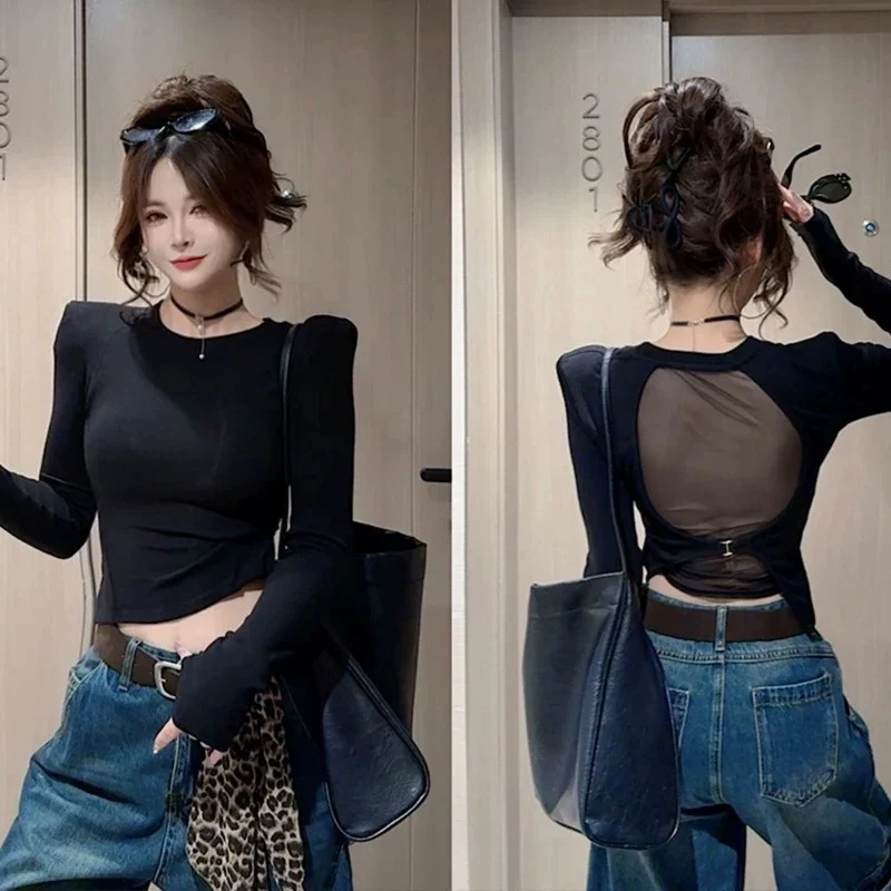 

Весна 2026, модная круглая футболка Ne Bal Long Sve, женская облегающая удобная хлопковая футболка для поездок на работу, длина