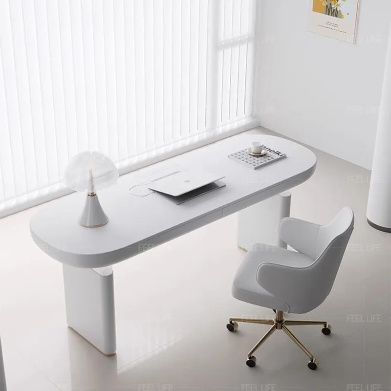 Conference Modern Writing Desk Gaming Storage Makeup Desktop Workflow Desk Organization Stand Up Scrivania Bianca Home Furniture