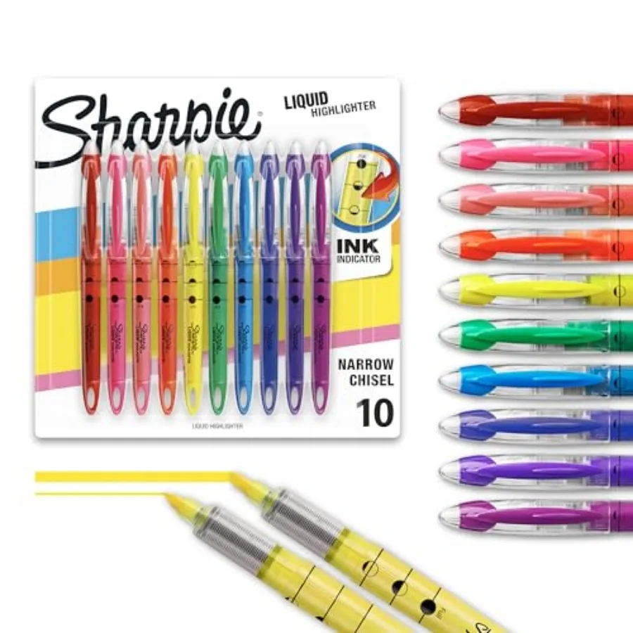 

Liquid Highlighters, Chisel Tip, Assorted Colors, 0 Count - Journaling, School, Study Supplies