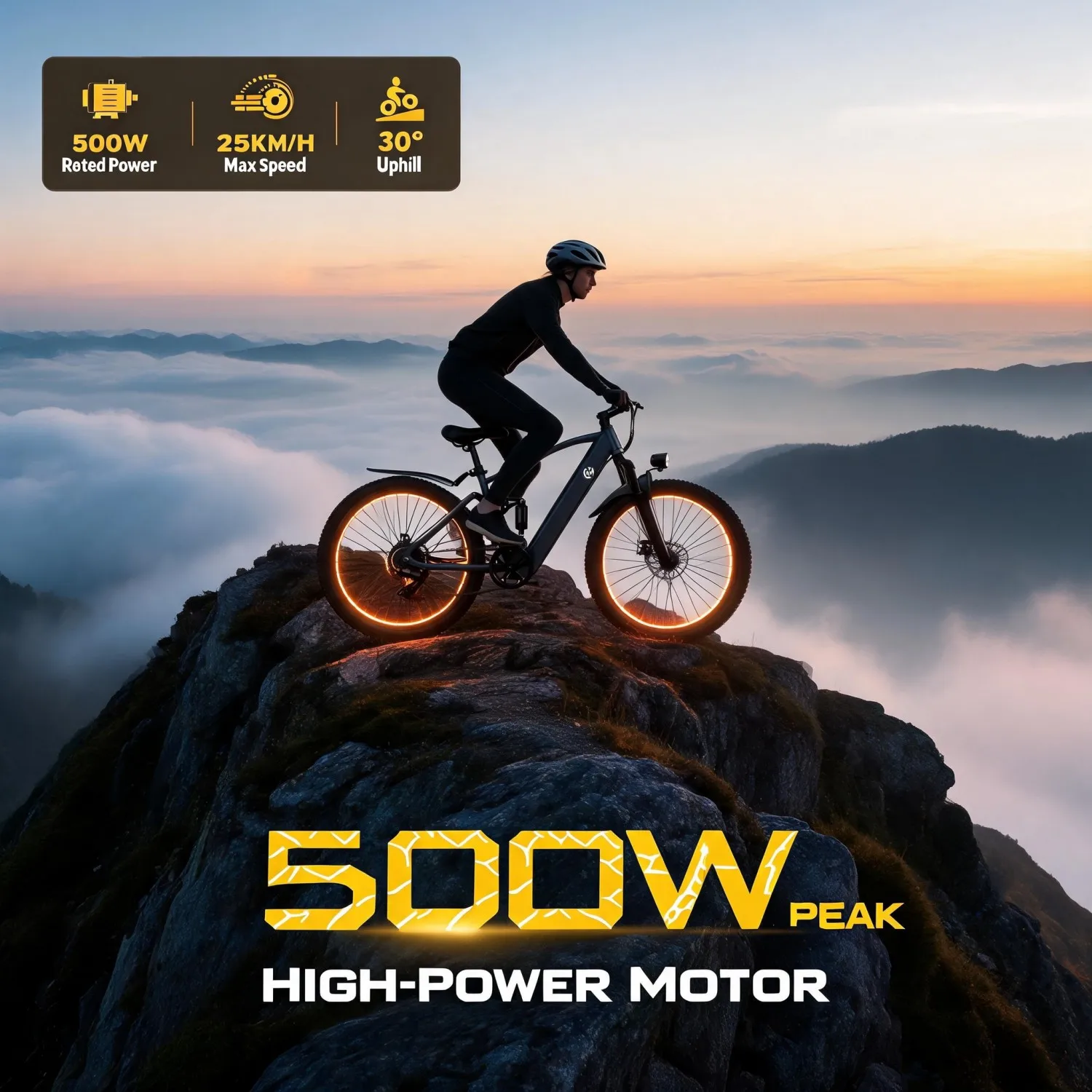Vélo tout-terrain de 26 pouces, autonomie maximale de 100 km, vitesse maximale de 43 mph, capacité de montée de 50 degrés, mode assistance au pédalage, transmission à 7 vitesses, cadre à suspension intégrale, excellent cadeau de vacances, prêt à rouler