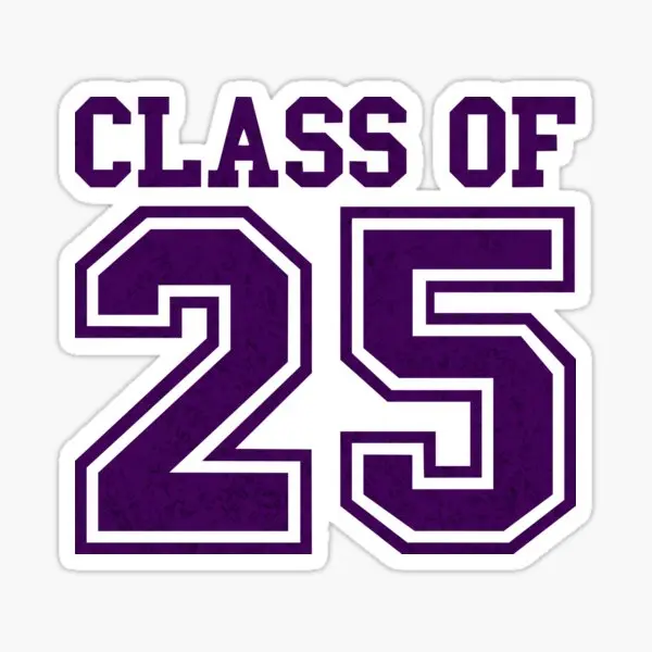 Senior Class Of 2025 Athletic Lettering 5PCS Stickers for Luggage Car Home Laptop Room Window Water Bottles Kid Decor Bumper