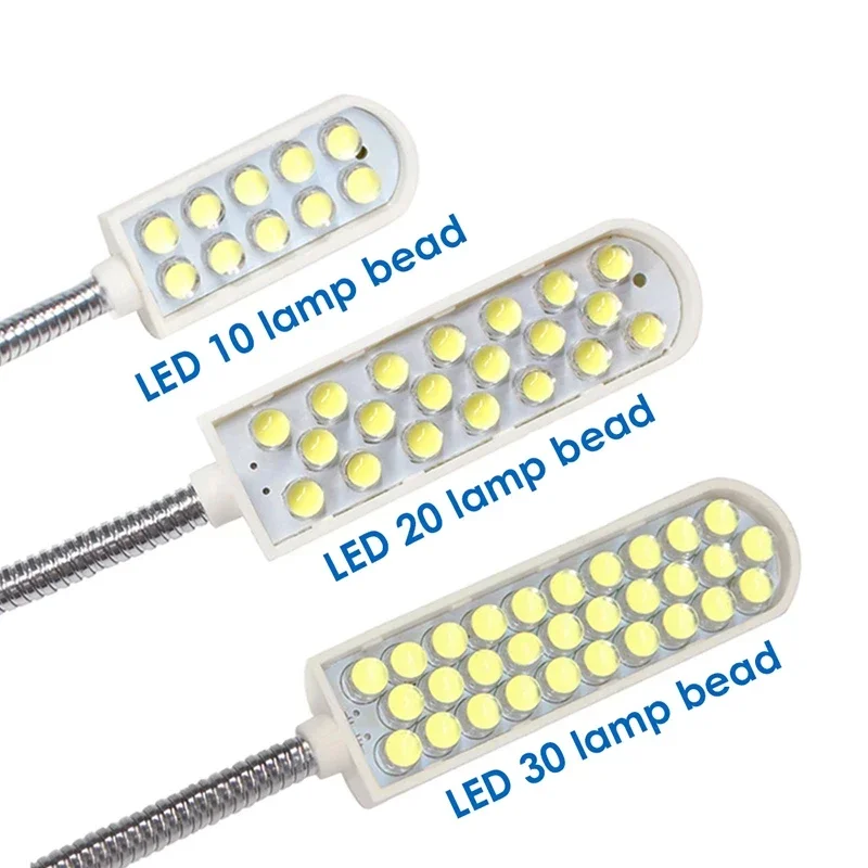 Adjustable LED Sewing Machine Lamp with Magnetic Base 360 Flexible Gooseneck Workbench Light Industrial Sewing Lamp for Crafting