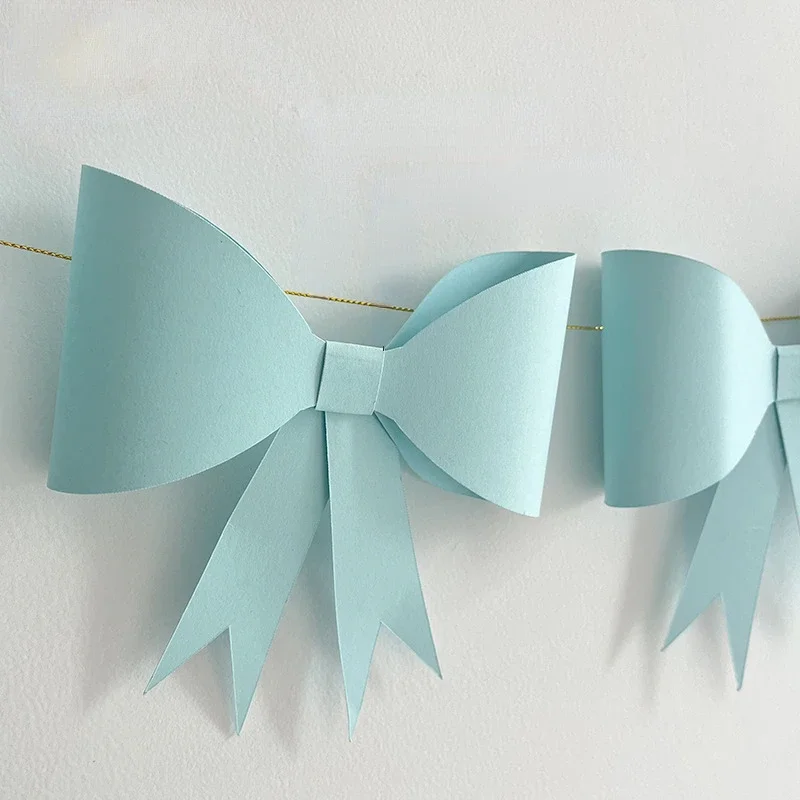 INS Bowknot Garland Flags Princess Girls Baby Room Wall Hanging Decoration Pennant Nursery Decor Party Banner Photo Props