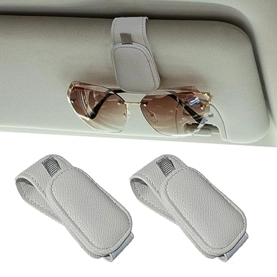

2 Packs Magnetic Sunglass Holder for Car Visor - Universal Sunglasses Clip for Different Size Eyeglasses - Convenient Interior