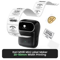 Phomemo Label Maker Machine- M108 Bluetooth Thermal Label Makers for Small Business, Home, Office, 2 Inch Barcode Label Printer