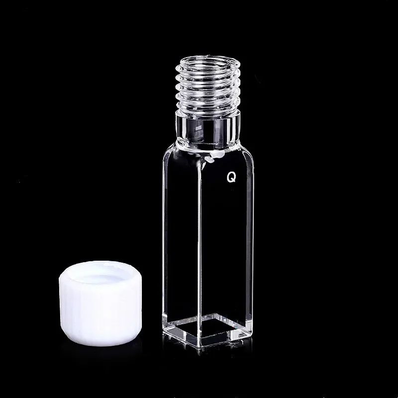 

Quartz Cuvette Fluorescence Sealable Cells 10*10mm Thread GL 14 Screw Cap (Closed) and Silicone Rubber Seal Replace Hellma