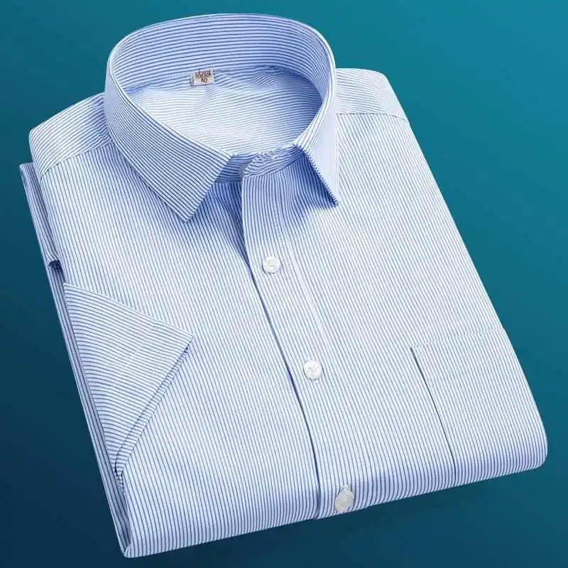 

Summer Thin Men's Busin Social ort-Sved irt Profional Ice Sensation Sun Protection Cotton Blend Ne Design