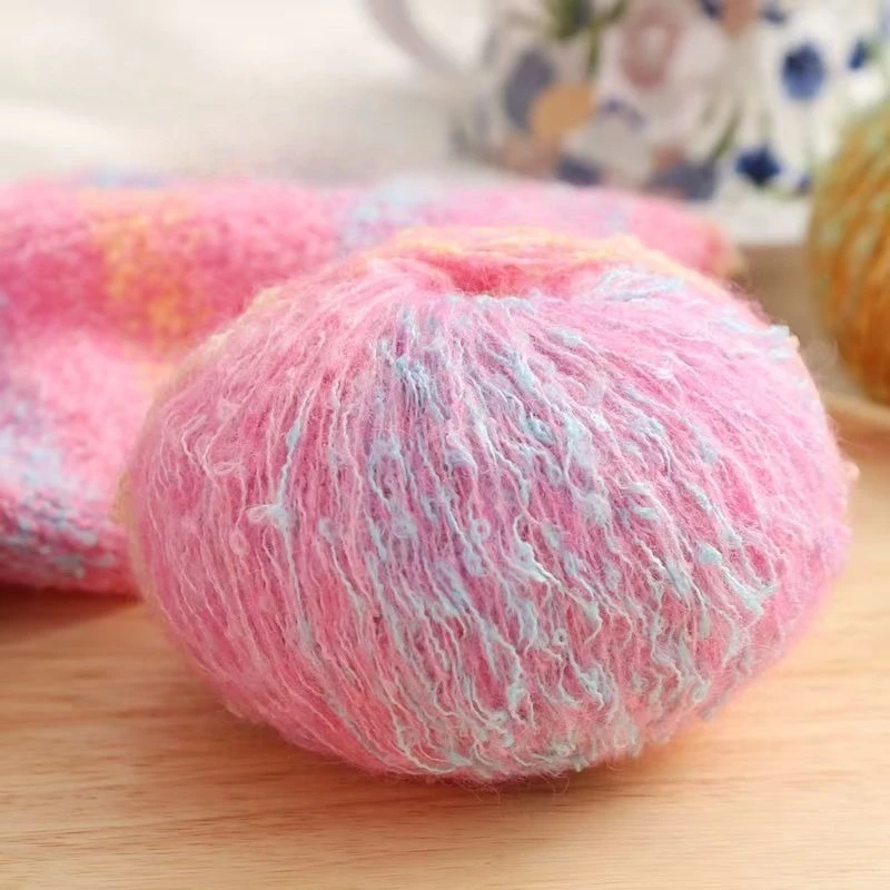 

50g/Roll Gradient Color Mohair Yarn Hand Knitting Yarn Hand-woven Scarf Handbag Crochet Wool Thread Soft Crochet Thread