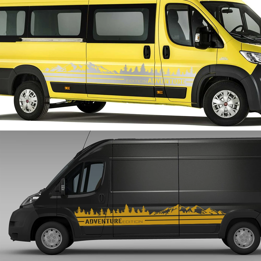Van Door Side Stickers For Fiat Ducato Peugeot Boxer Citroen Jumper Camper Car Graphics Mountain Decor Decals Tuning Accessories view 3