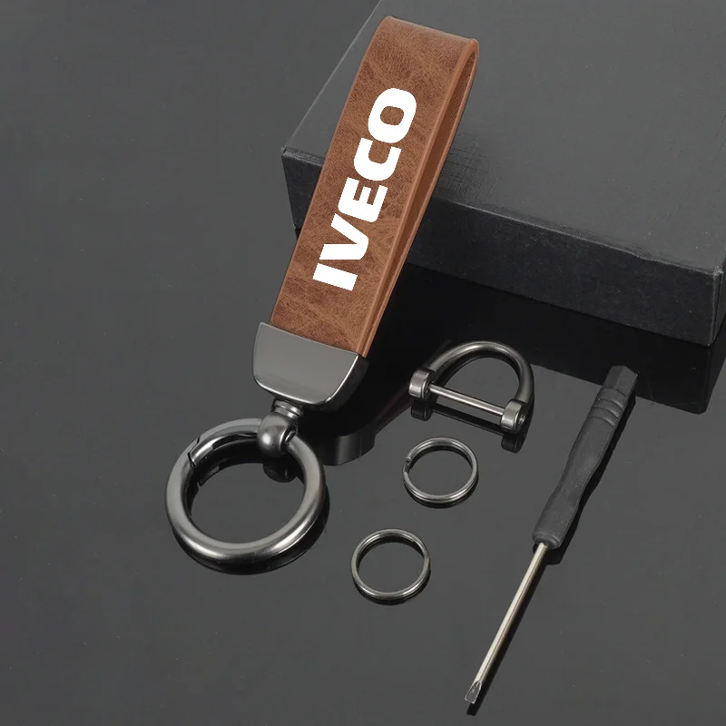 الجلود الرجال النساء شعار سيارة المفاتيح كيرينغ قلادة حامل هدية ل IVECO راية 3ft X5 قدم 3ft X5ft اليومية IV اكسسوارات السيارات