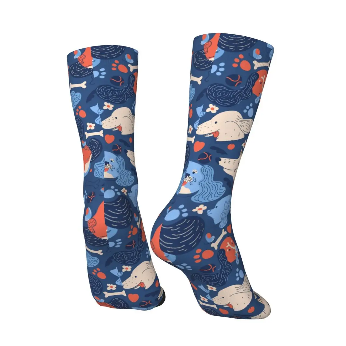 Funny Happy Men's compression Socks Long Ears Retro Harajuku Dog Gentle And Quiet Be Clever And Sensible Hip Hop Crew Crazy Sock