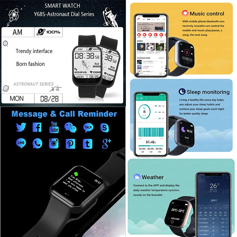 Smart Digital Connected Watch für Kinder mit Anruferin nerung Schritt zahl Herzfrequenz überwachung für Kinder Männer Frauen Uhr Stunden