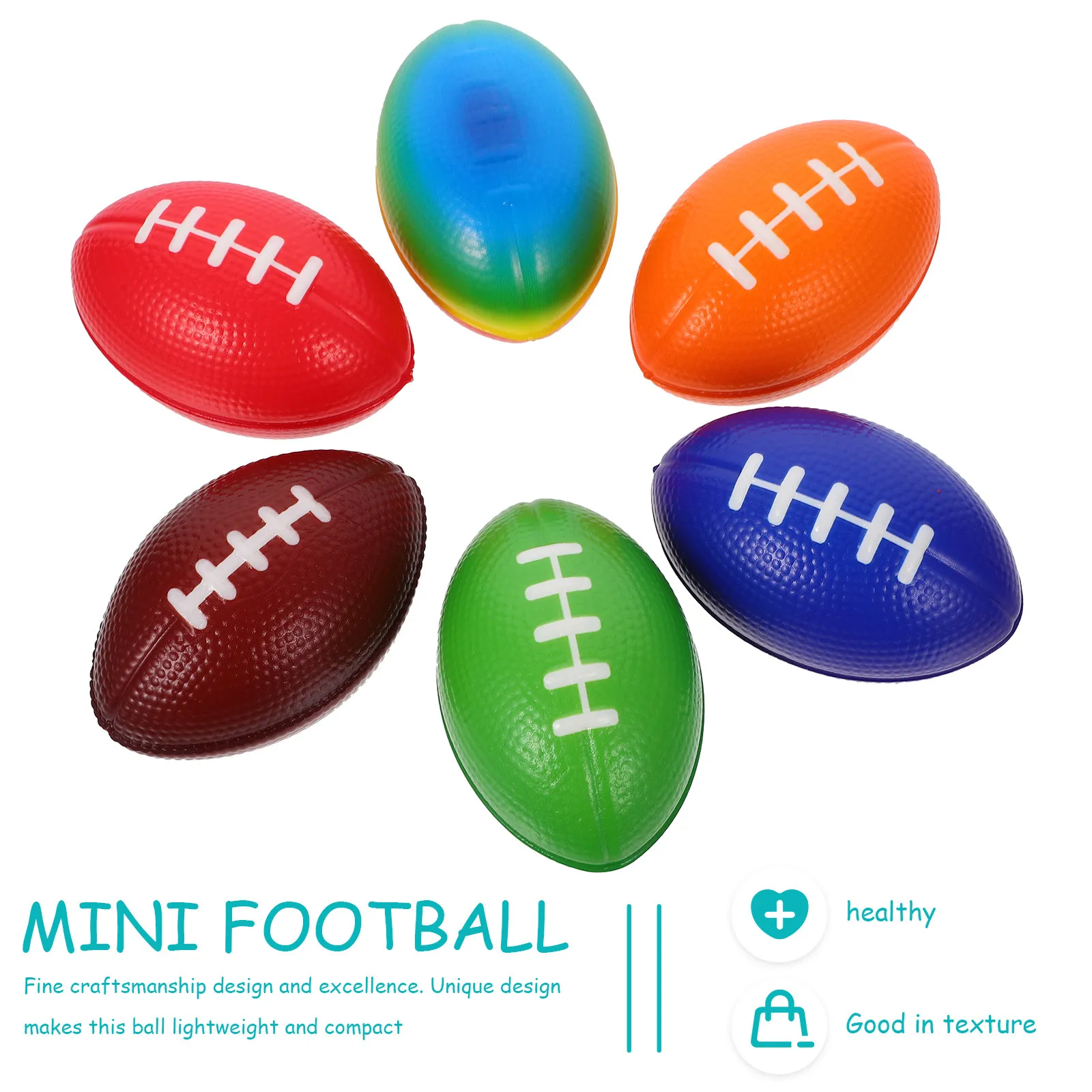 6 Pcs Football Party Decorations Theme Favors Supplies Small Footballs for Mini