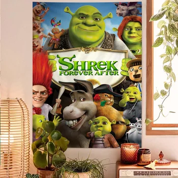 Cartoon Funny Movie S-Shrek Cartoon Tapestry Wall Hanging Decoration Household Home Decor