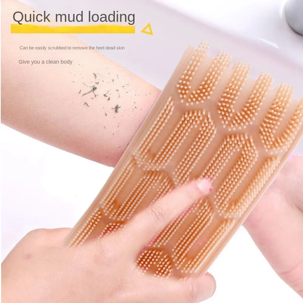 Silicone Body Scrubber Bath Brush Shower Belt Exfoliating Brush Body Scrub Back Cleaner Bathing Strap Tools Bathroom Accessories