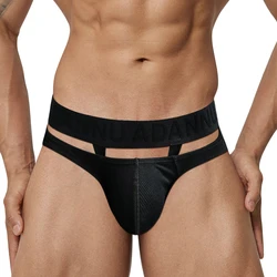 Cotton Sexy Slips Men's Panties Trunks Briefs Male Fashion Double Stripe Cutout Briefs for Men Gay Bikini Jockstrap Brief