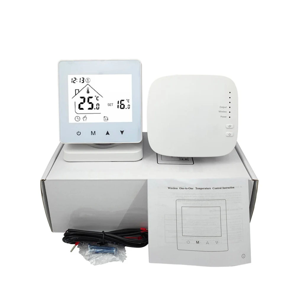 Para Tuya Smart Wireless para RF433 calefacción de suelo termostato de caldera montado en la pared ABS WiFi-termostato compatible con piezas de calefacción