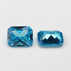 Size 4x6~10x12mm 5A Octangle Cut CZ Stone Green Sea Blue Tanzanite Color Cubic Zirconia Loose Synthetic Gems For Jewelry