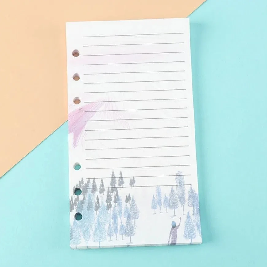 40Sheet A6 Loose-Leaf Notebook Refill Paper Tree Deer Inner Refill Spiral Binder Paper Paper Stationery Cartoon