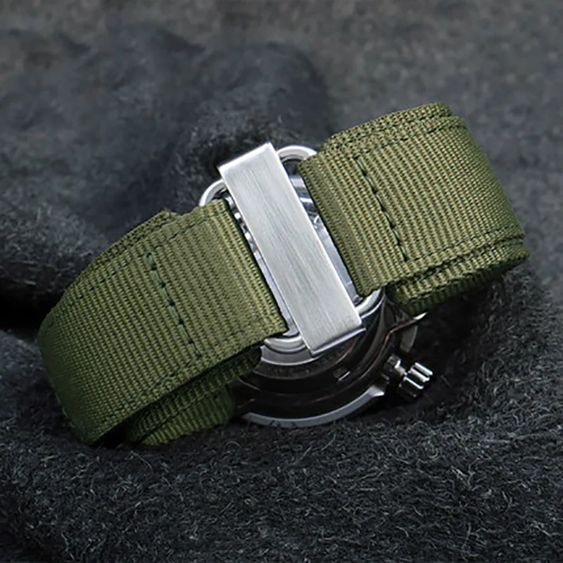 For Tudor Seiko Breitling Panerai Breathable Durable Outdoor Comfortable Nylon Canvas Hook and Loop Fastener Watch Strap 22 24mm