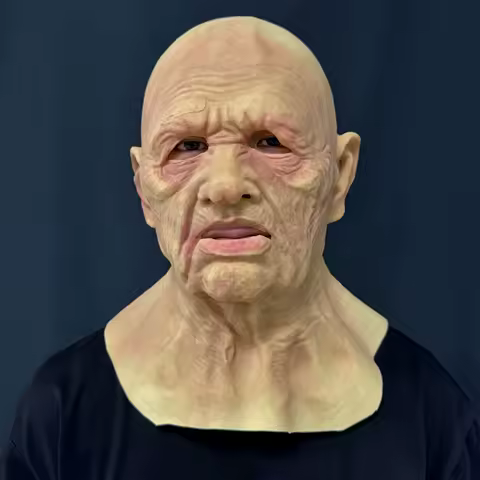 Realistic Old Man Latex Mask | Funny Elderly Grandpa Full Head Costume Props For Halloween Party Cosplay Prank