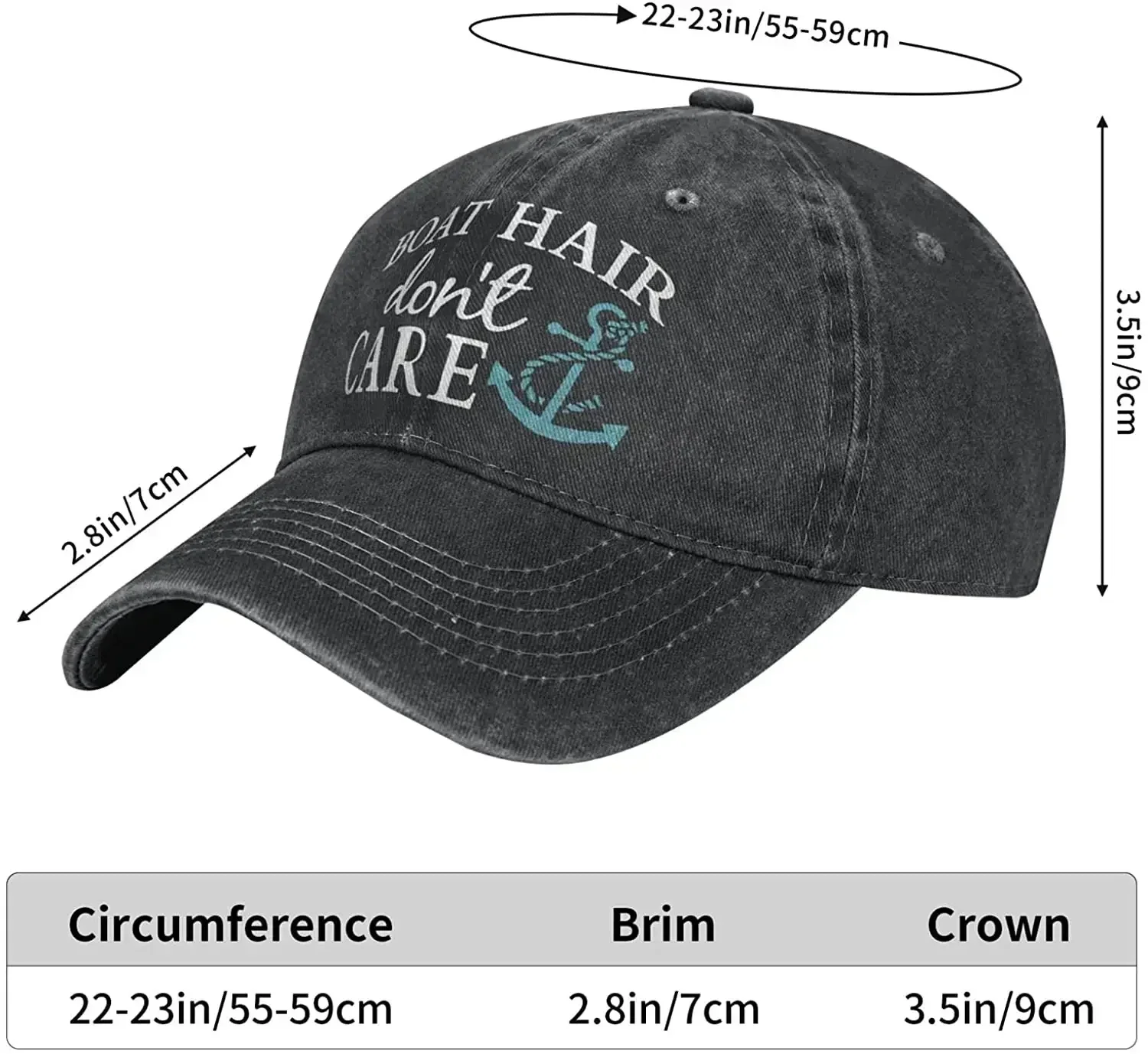 قبعة بيسبول لا تهتم بشعر القارب للرجال والنساء قابلة للتعديل لسائقي الشاحنات الكلاسيكية المتعثرة للجنسين قبعة للأب قبعة Snapback