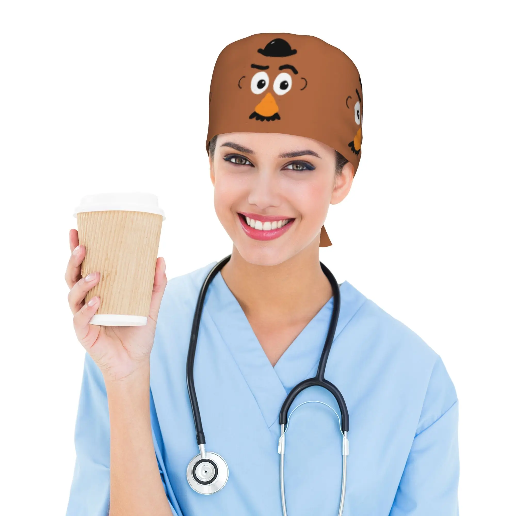 Custom T-Toy Cartoon S-Story Working Cap Surgical Hats Men Women  Operating Room Cap Operator Hats Lab Works Hat